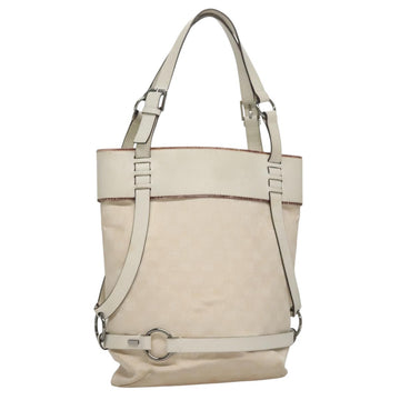 GUCCI GG Canvas Tote Bag White 106248 Auth 107818
