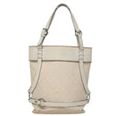 GUCCI GG Canvas Tote Bag White 106248 Auth 107818-13