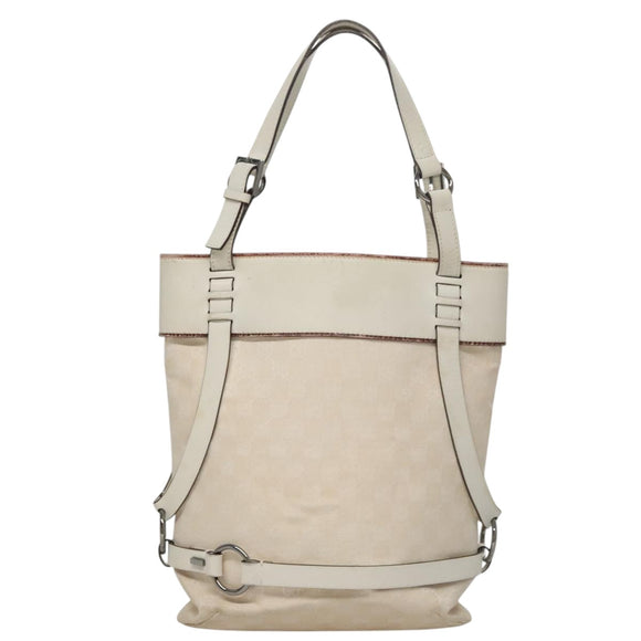 GUCCI GG Canvas Tote Bag White 106248 Auth 107818