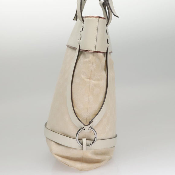 GUCCI GG Canvas Tote Bag White 106248 Auth 107818