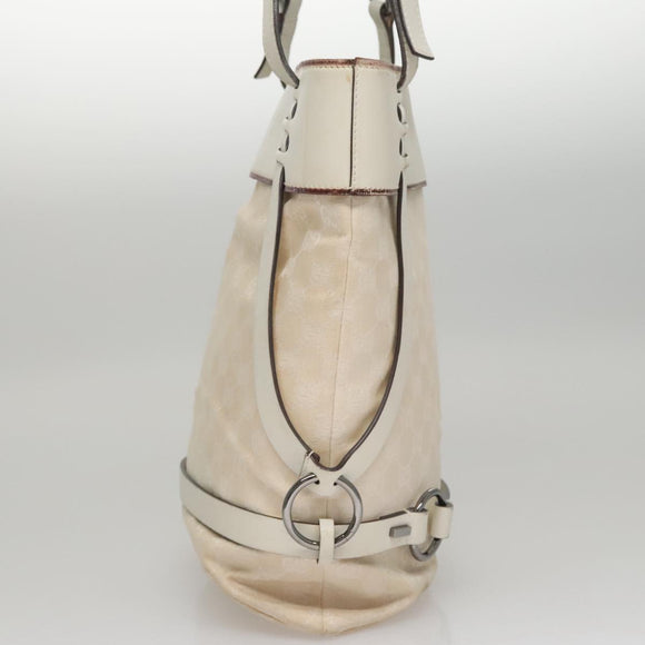 GUCCI GG Canvas Tote Bag White 106248 Auth 107818
