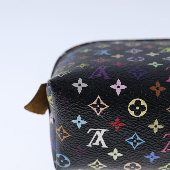 LOUIS VUITTON Monogram Multicolor Pochette Cosmetic Black M47355 LV Auth 107845