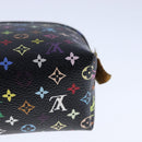 LOUIS VUITTON Monogram Multicolor Pochette Cosmetic Black M47355 LV Auth 107845-11