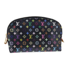 LOUIS VUITTON Monogram Multicolor Pochette Cosmetic Black M47355 LV Auth 107845-1