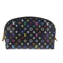 LOUIS VUITTON Monogram Multicolor Pochette Cosmetic Black M47355 LV Auth 107845-2