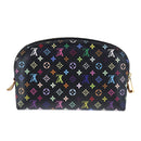 LOUIS VUITTON Monogram Multicolor Pochette Cosmetic Black M47355 LV Auth 107845-3