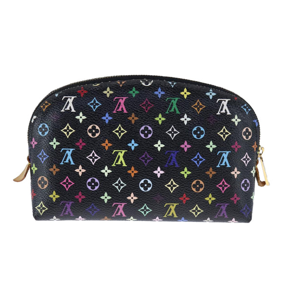 LOUIS VUITTON Monogram Multicolor Pochette Cosmetic Black M47355 LV Auth 107845