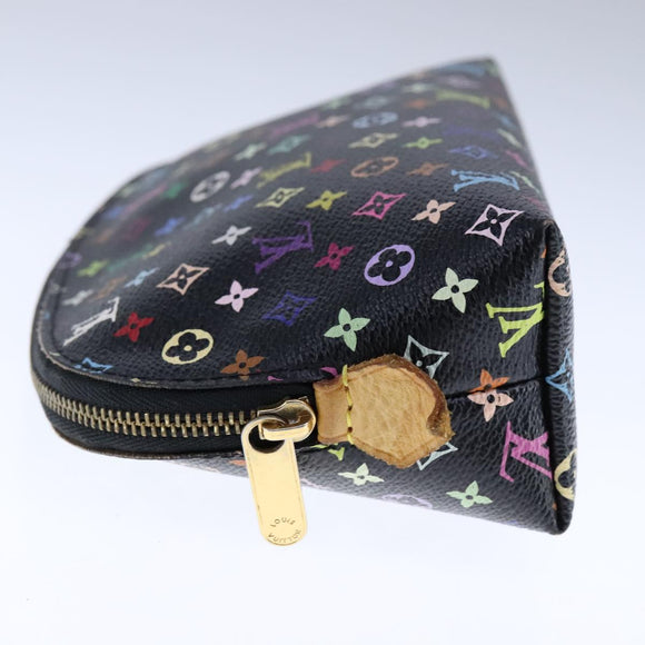 LOUIS VUITTON Monogram Multicolor Pochette Cosmetic Black M47355 LV Auth 107845