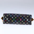 LOUIS VUITTON Monogram Multicolor Pochette Cosmetic Black M47355 LV Auth 107845-7
