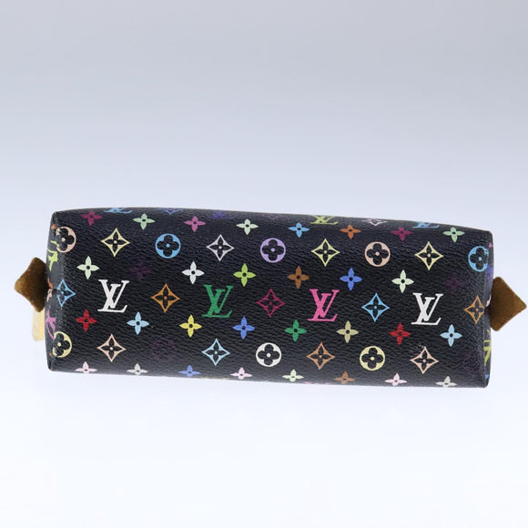 LOUIS VUITTON Monogram Multicolor Pochette Cosmetic Black M47355 LV Auth 107845