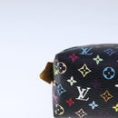 LOUIS VUITTON Monogram Multicolor Pochette Cosmetic Black M47355 LV Auth 107845-8