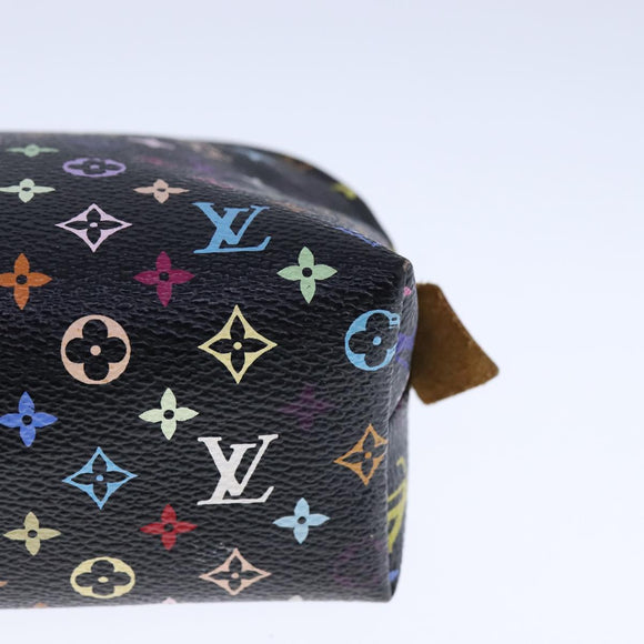 LOUIS VUITTON Monogram Multicolor Pochette Cosmetic Black M47355 LV Auth 107845