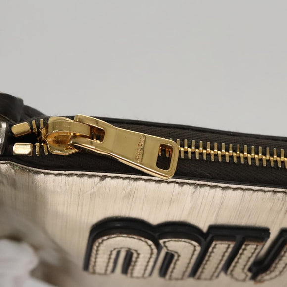Miu Miu Clutch Bag Enamel Gold Auth 107847