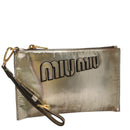 Miu Miu Clutch Bag Enamel Gold Auth 107847-1