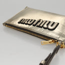Miu Miu Clutch Bag Enamel Gold Auth 107847-6