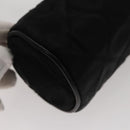 CHANEL Matelasse Pouch Nylon Black Gold CC Auth 107851-15