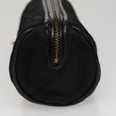 CHANEL Matelasse Pouch Nylon Black Gold CC Auth 107851-3