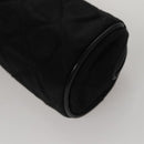 CHANEL Matelasse Pouch Nylon Black Gold CC Auth 107851-14