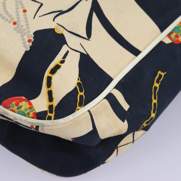 CHANEL Shoulder Bag Canvas Navy CC Auth 107861