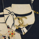 CHANEL Shoulder Bag Canvas Navy CC Auth 107861-17