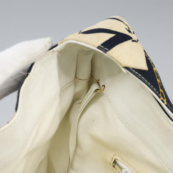 CHANEL Shoulder Bag Canvas Navy CC Auth 107861