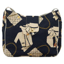 CHANEL Shoulder Bag Canvas Navy CC Auth 107861-13