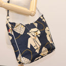 CHANEL Shoulder Bag Canvas Navy CC Auth 107861-30