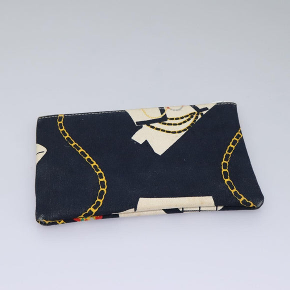 CHANEL Shoulder Bag Canvas Navy CC Auth 107861