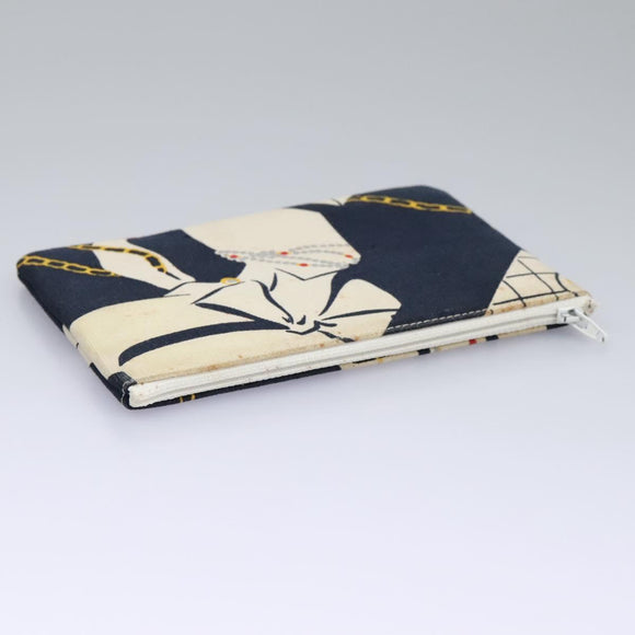 CHANEL Shoulder Bag Canvas Navy CC Auth 107861