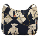 CHANEL Shoulder Bag Canvas Navy CC Auth 107861-2