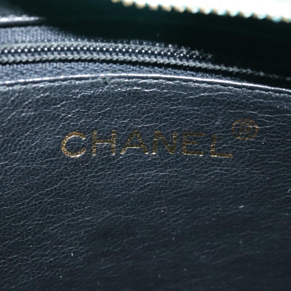 CHANEL V stitch Shoulder Bag Nylon Green Gold CC Auth 107879