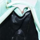 CHANEL V stitch Shoulder Bag Nylon Green Gold CC Auth 107879-20