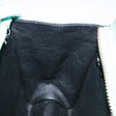 CHANEL V stitch Shoulder Bag Nylon Green Gold CC Auth 107879-21