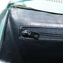 CHANEL V stitch Shoulder Bag Nylon Green Gold CC Auth 107879-22