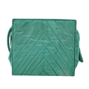 CHANEL V stitch Shoulder Bag Nylon Green Gold CC Auth 107879-2