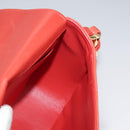 CHANEL Matelasse Chain Shoulder Bag Lamb Skin Orange Gold CC Auth 107881SAV-22