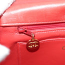 CHANEL Matelasse Chain Shoulder Bag Lamb Skin Orange Gold CC Auth 107881AV-24