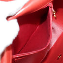 CHANEL Matelasse Chain Shoulder Bag Lamb Skin Orange Gold CC Auth 107881AV-25