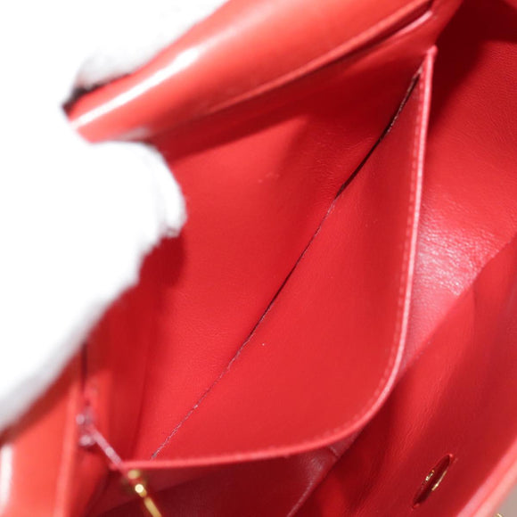 CHANEL Matelasse Chain Shoulder Bag Lamb Skin Orange Gold CC Auth 107881AV