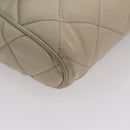 PRADA Quilted Chain Shoulder Bag Nylon Beige Silver Auth 107929-8