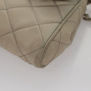 PRADA Quilted Chain Shoulder Bag Nylon Beige Silver Auth 107929-15