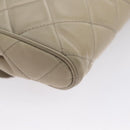 PRADA Quilted Chain Shoulder Bag Nylon Beige Silver Auth 107929-16