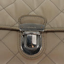 PRADA Quilted Chain Shoulder Bag Nylon Beige Silver Auth 107929-9