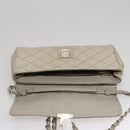PRADA Quilted Chain Shoulder Bag Nylon Beige Silver Auth 107929-18