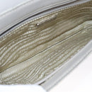 PRADA Quilted Chain Shoulder Bag Nylon Beige Silver Auth 107929-11