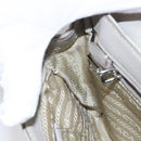 PRADA Quilted Chain Shoulder Bag Nylon Beige Silver Auth 107929-22
