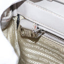 PRADA Quilted Chain Shoulder Bag Nylon Beige Silver Auth 107929-23