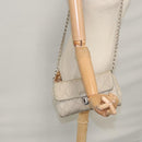 PRADA Quilted Chain Shoulder Bag Nylon Beige Silver Auth 107929-26