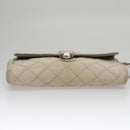 PRADA Quilted Chain Shoulder Bag Nylon Beige Silver Auth 107929-5