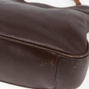 GUCCI Bamboo Hand Bag Leather 2way Brown Gold Auth 107937-12